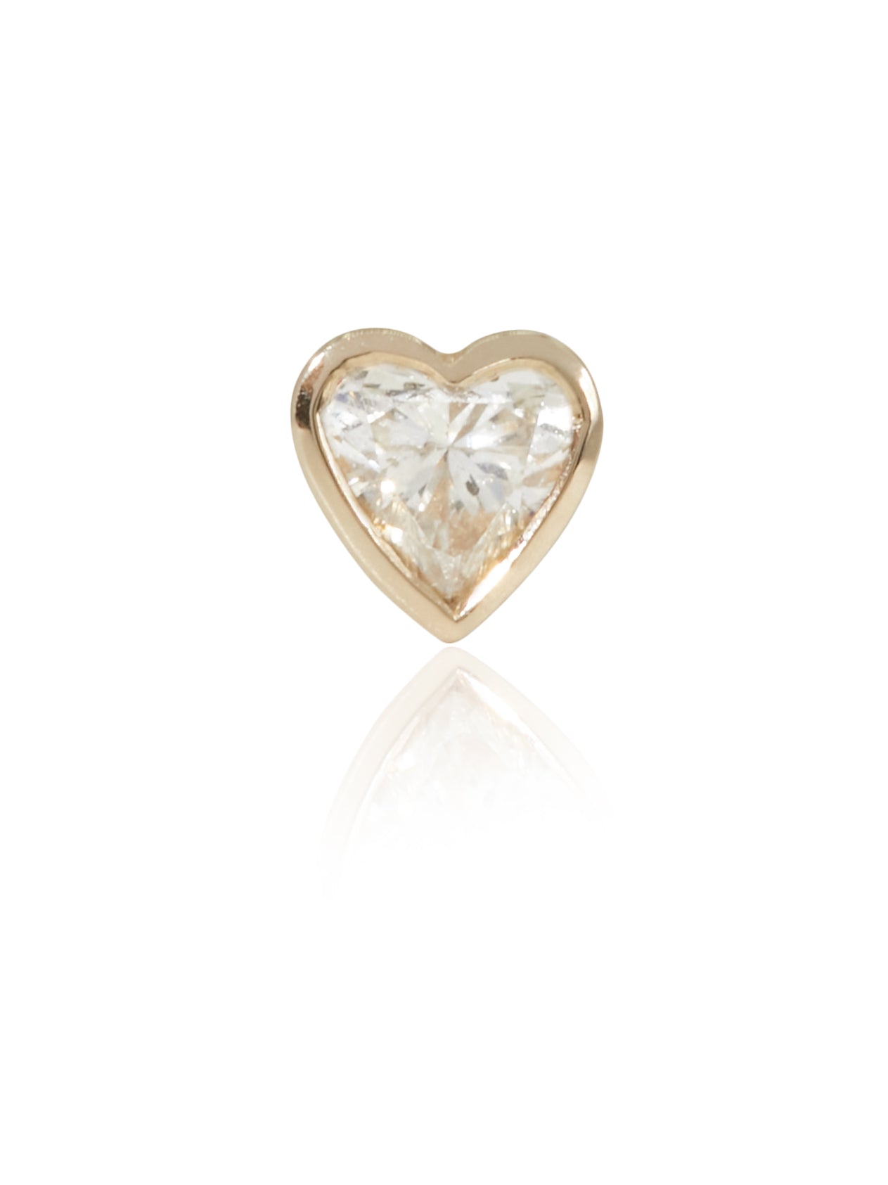 10KT GOLD DIAMOND HEART SINGLE STUD