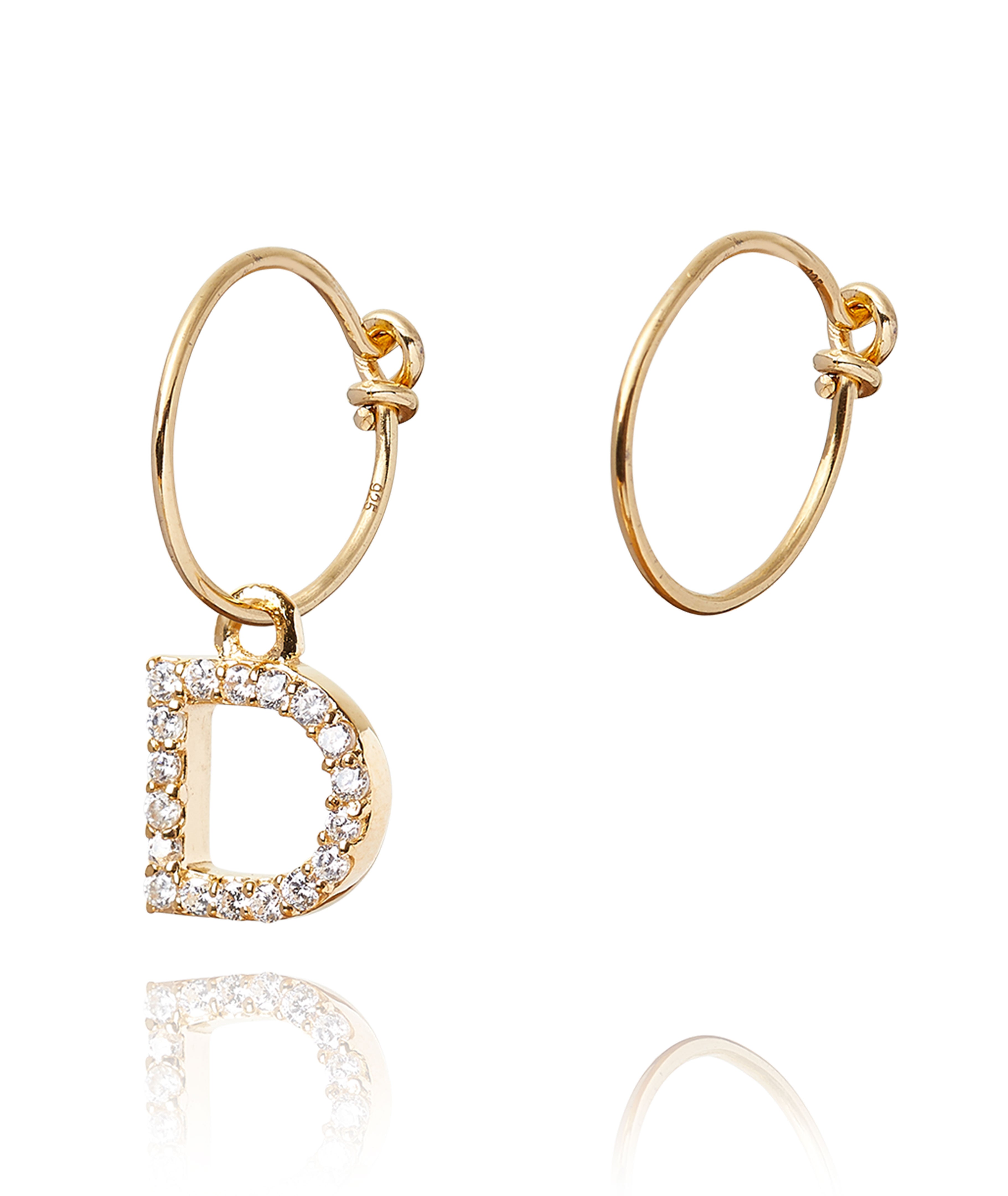 ALPHABET ZIRCON HOOP EARRING