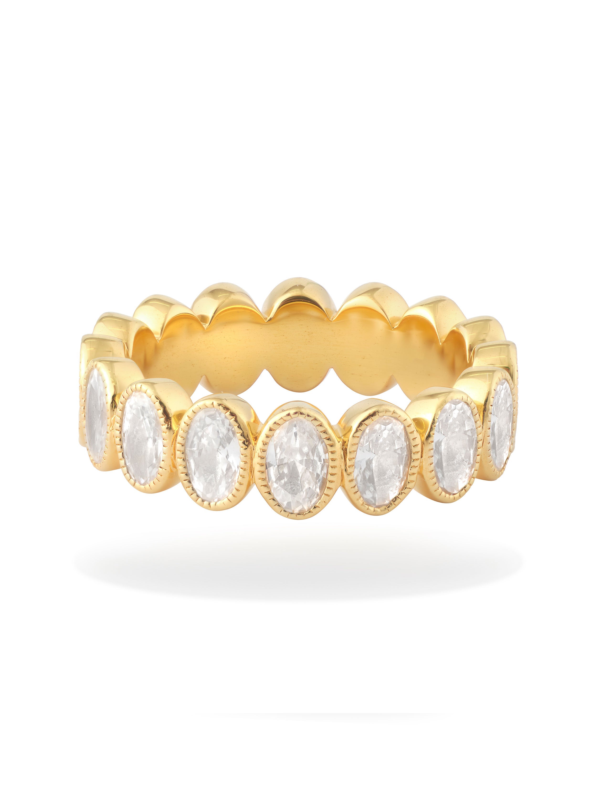 GOLD PLATED OVAL ZIRCON RING