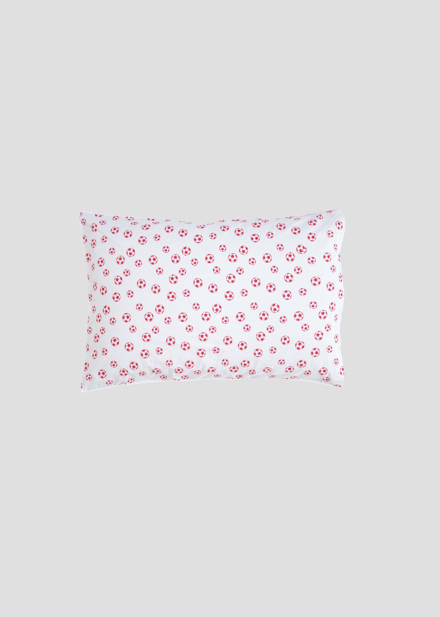 RED FOOTBALLS PILLOWCASE