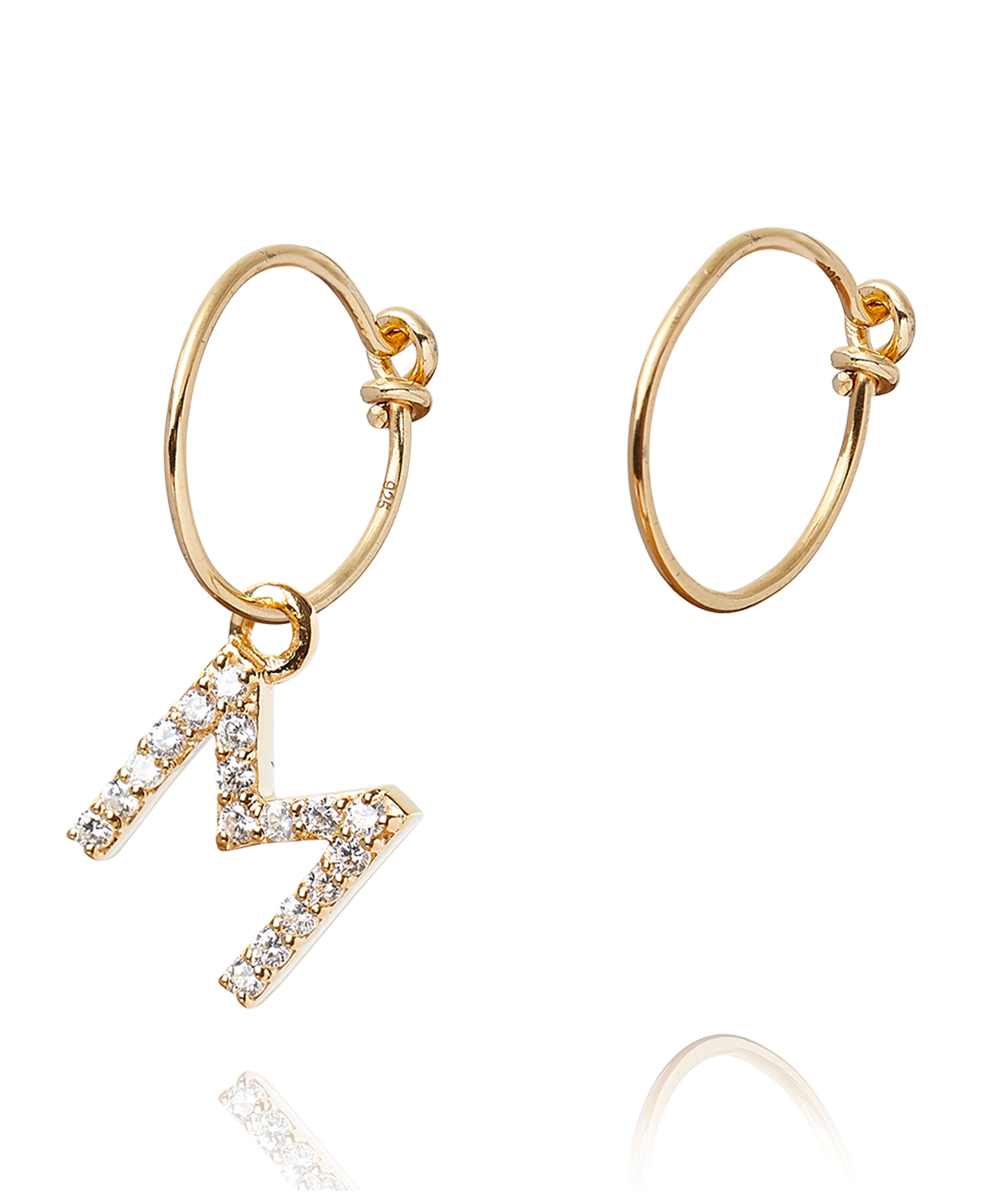 ALPHABET ZIRCON HOOP EARRING