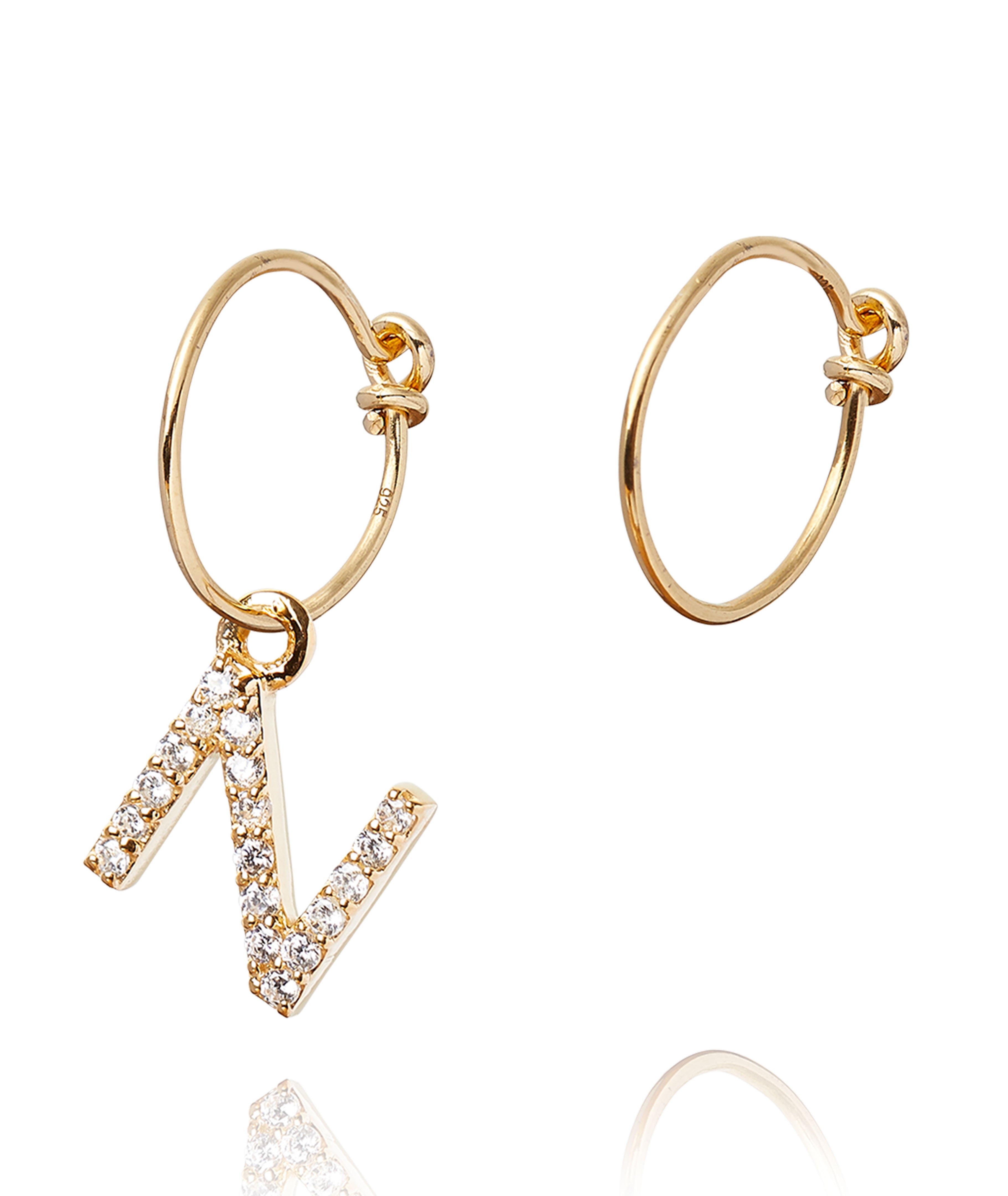 ALPHABET ZIRCON HOOP EARRING