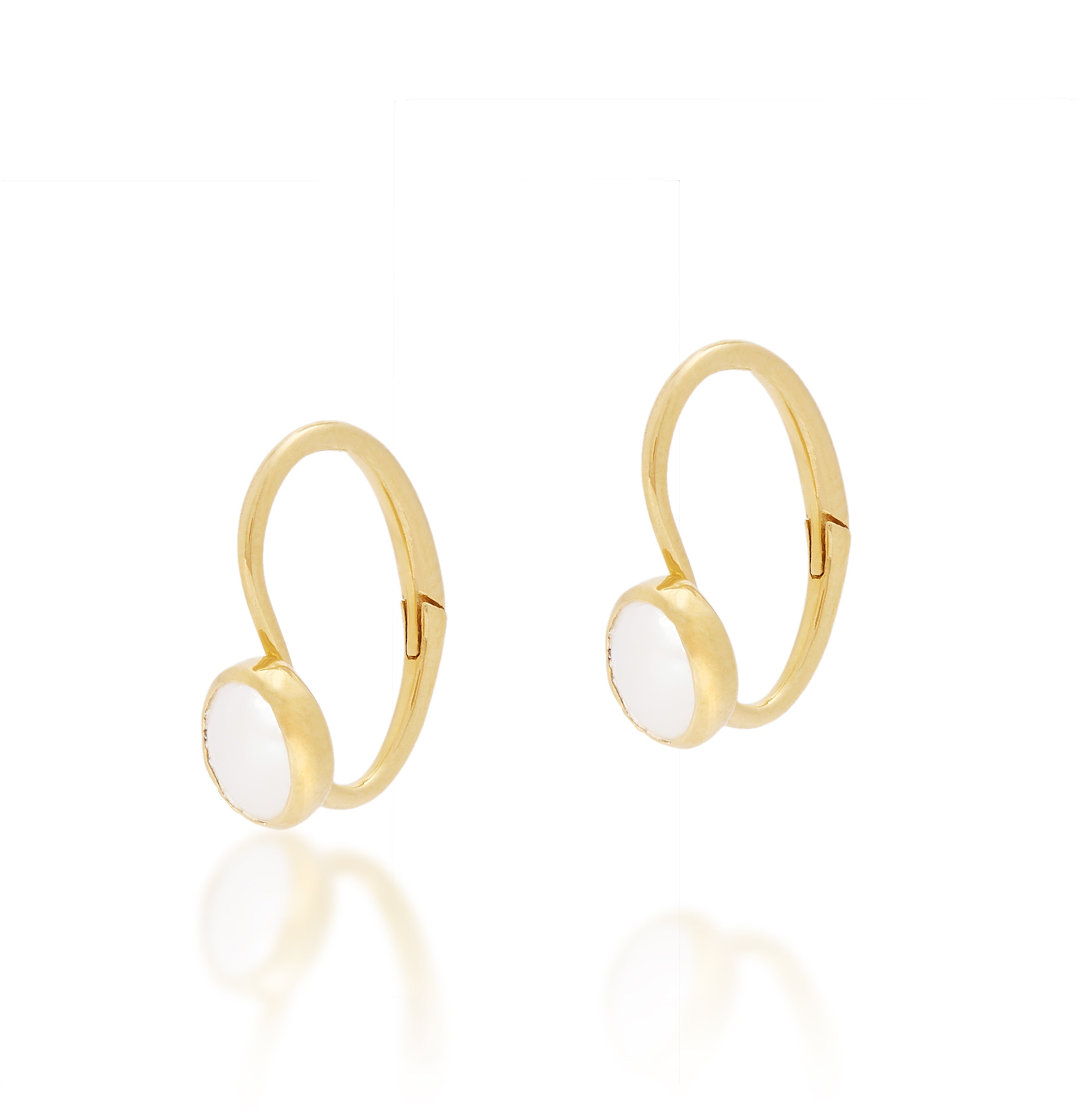 PEARL CUFF HOOP EARRINGS