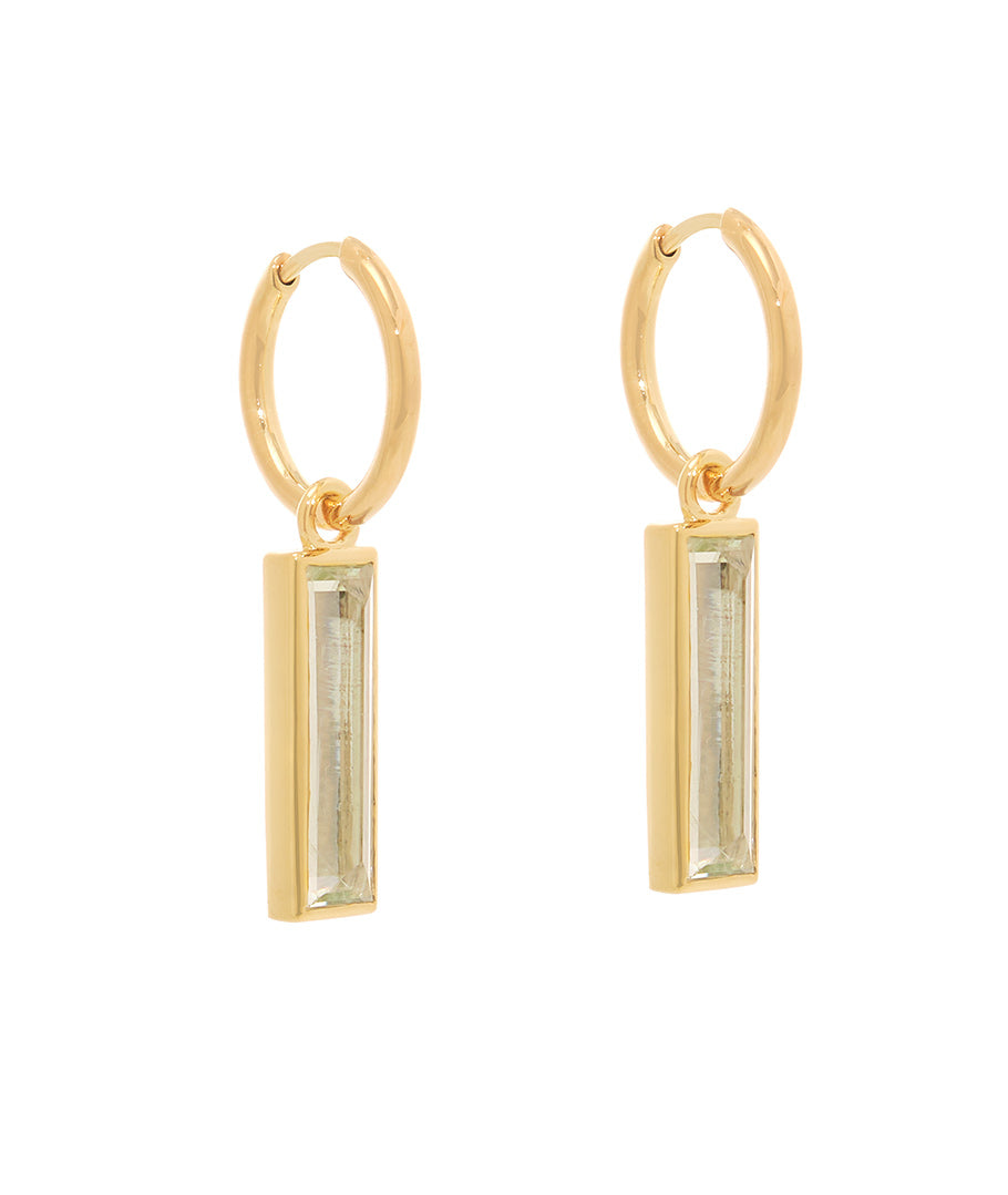 GREEN AMETHYST BAGUETTE EARRINGS