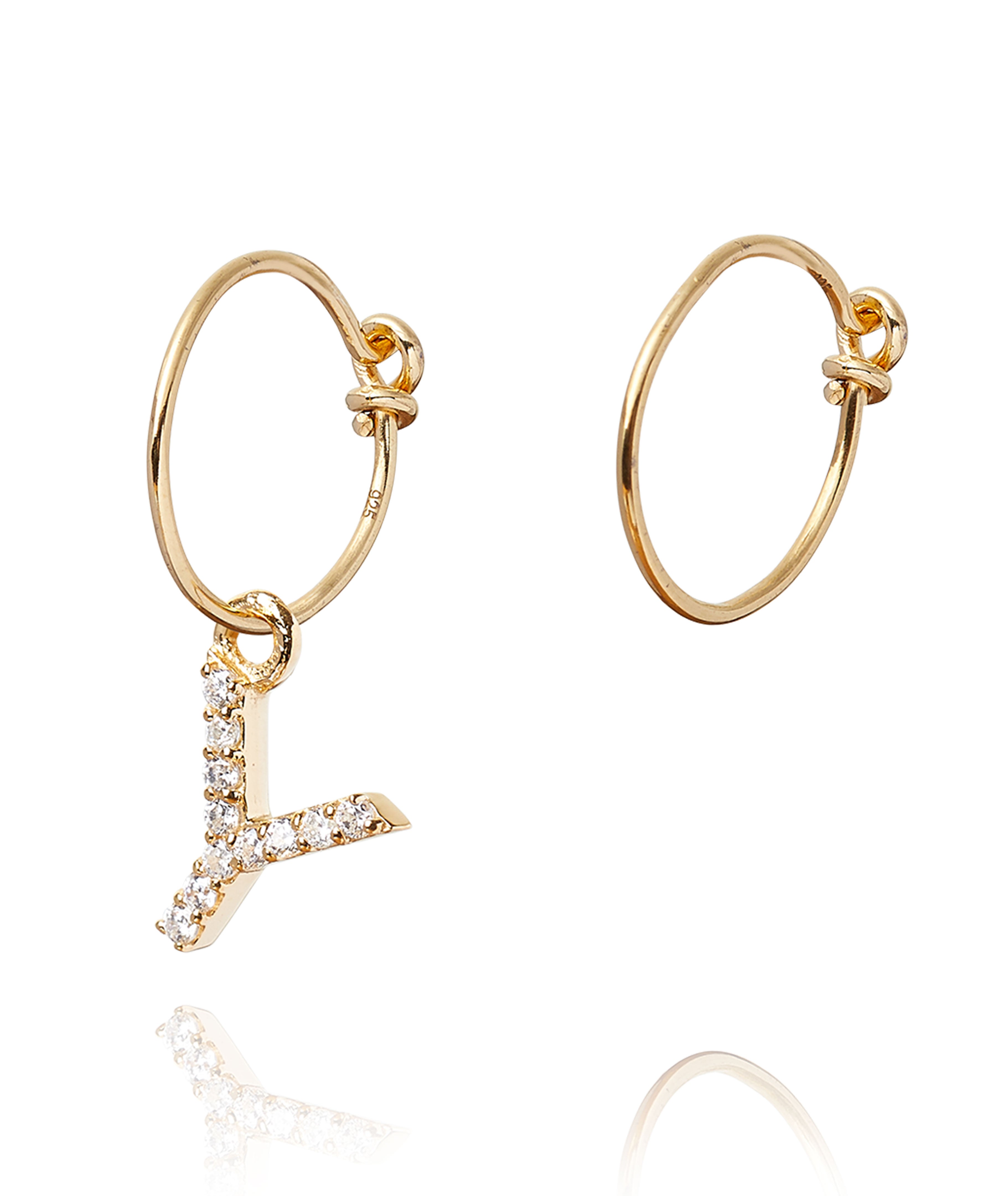 ALPHABET ZIRCON HOOP EARRING