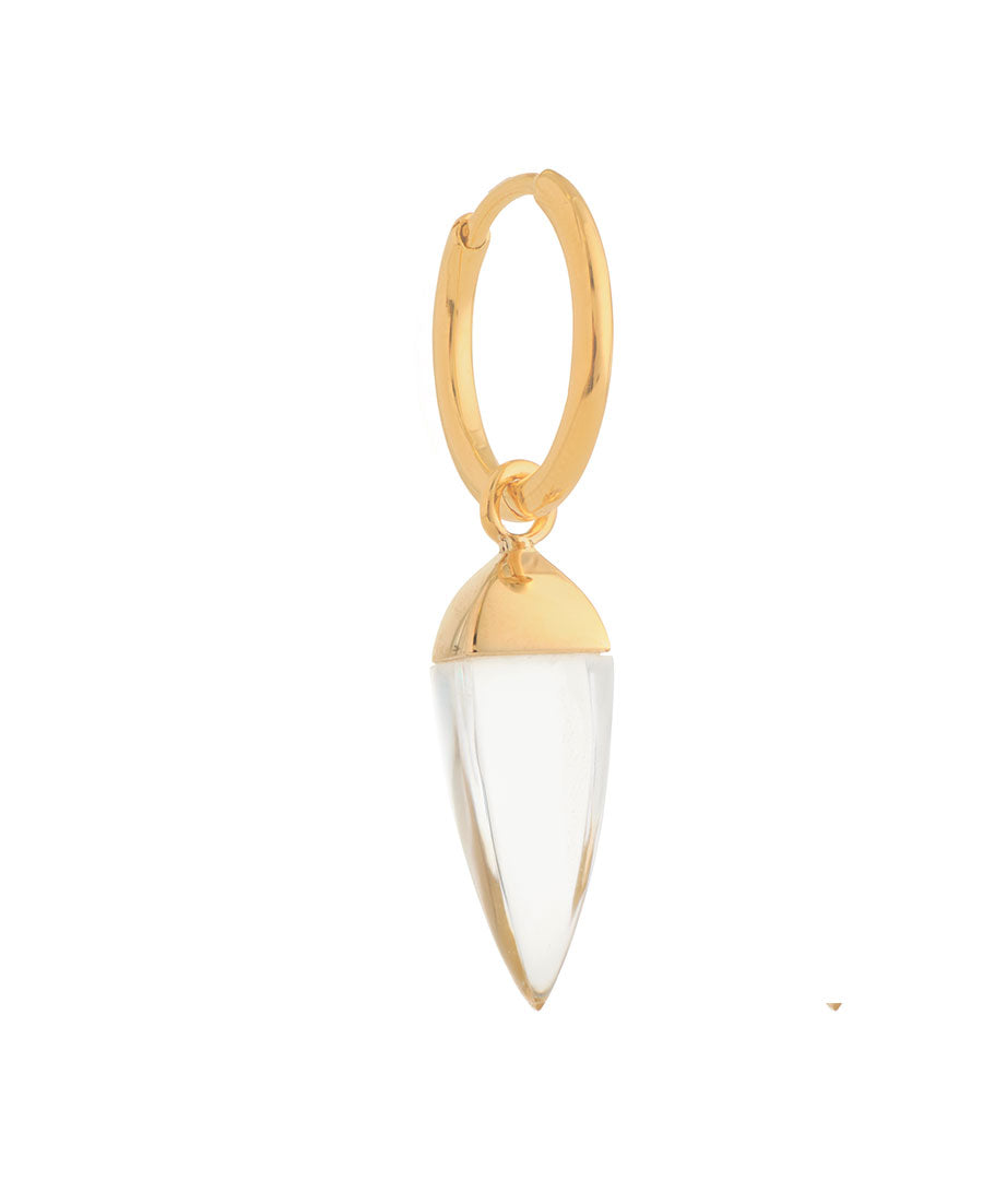 CRYSTAL GOLD SPIKE EARRING