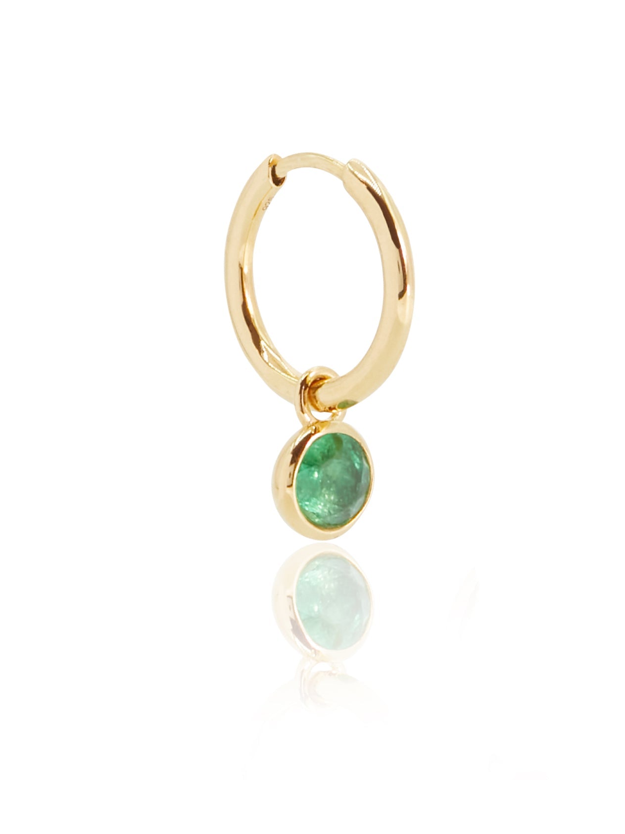 TSAVORITE SINGLE DROP HOOP EARRING