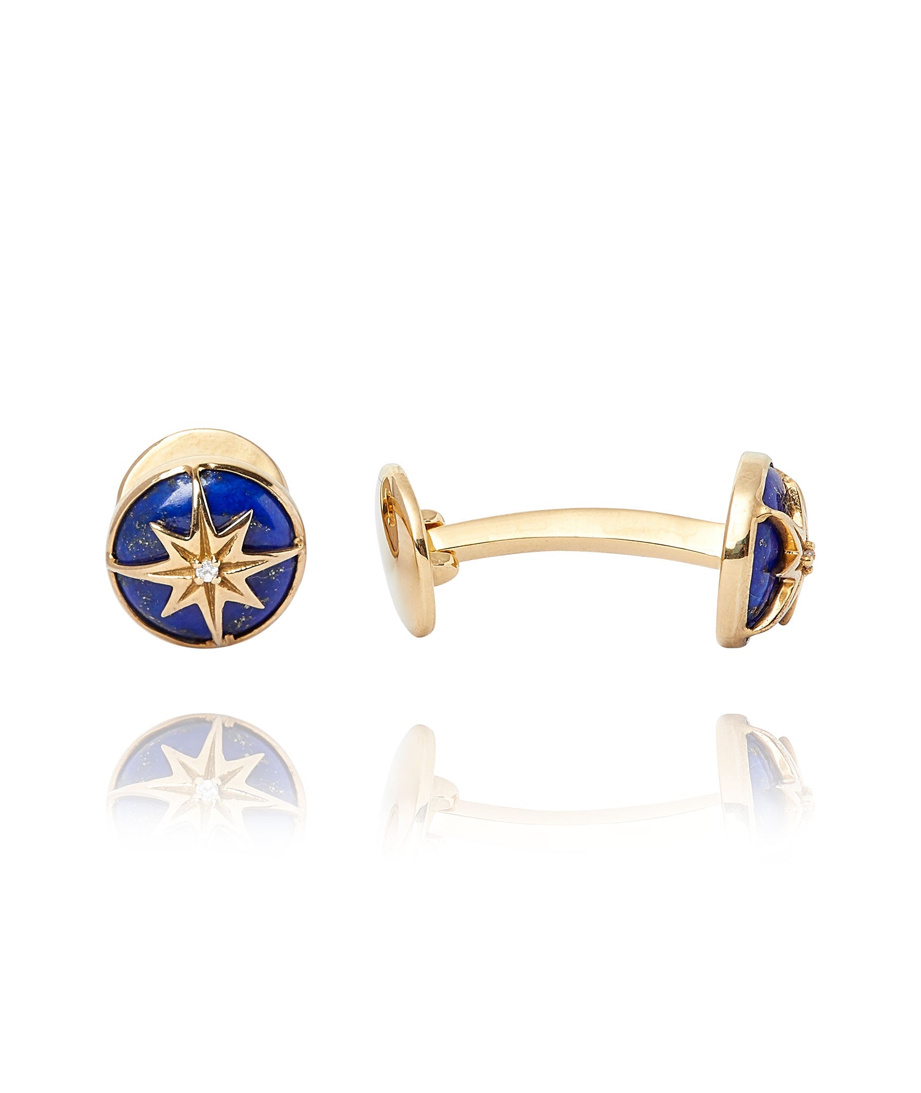 LAPIS LAZULI & DIAMOND CUFFLINKS